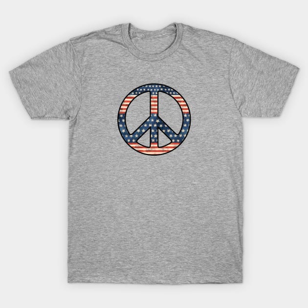 American Flag Peace Sign T-Shirt by jimmythedog